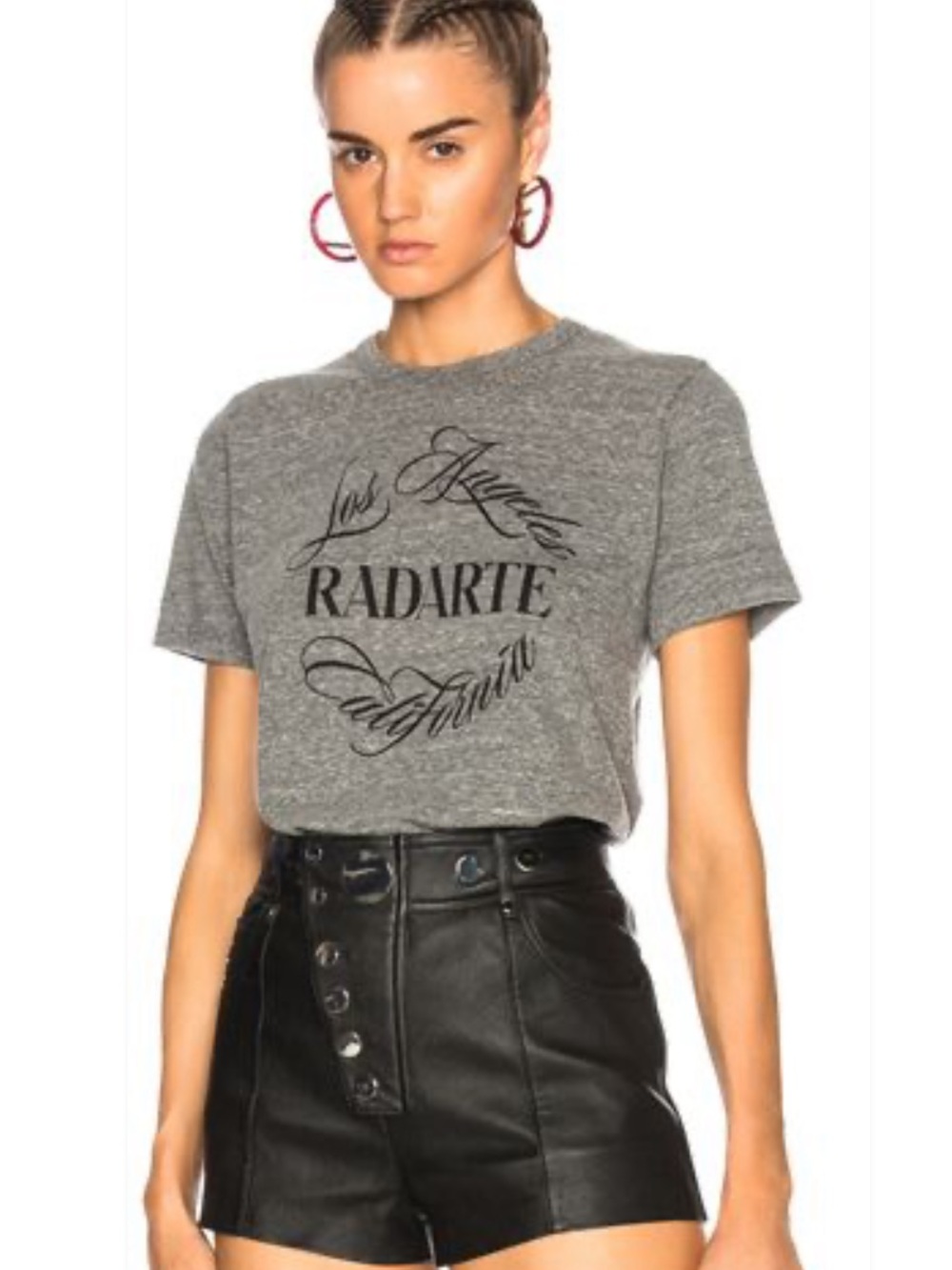 Rodarte Radarte Los Angeles California Gray Short Sleeve Logo Tee
